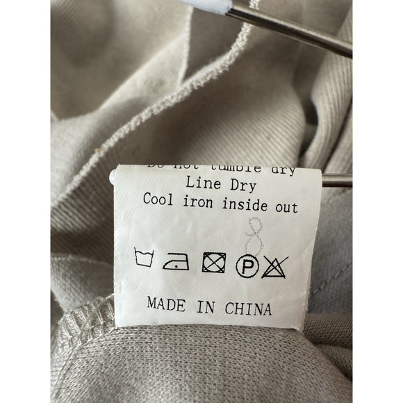 Womens Medium Blouse Neutral Lagenlook Asymmetrical Boho Flowy Oversized Chic - Picture 8 of 10